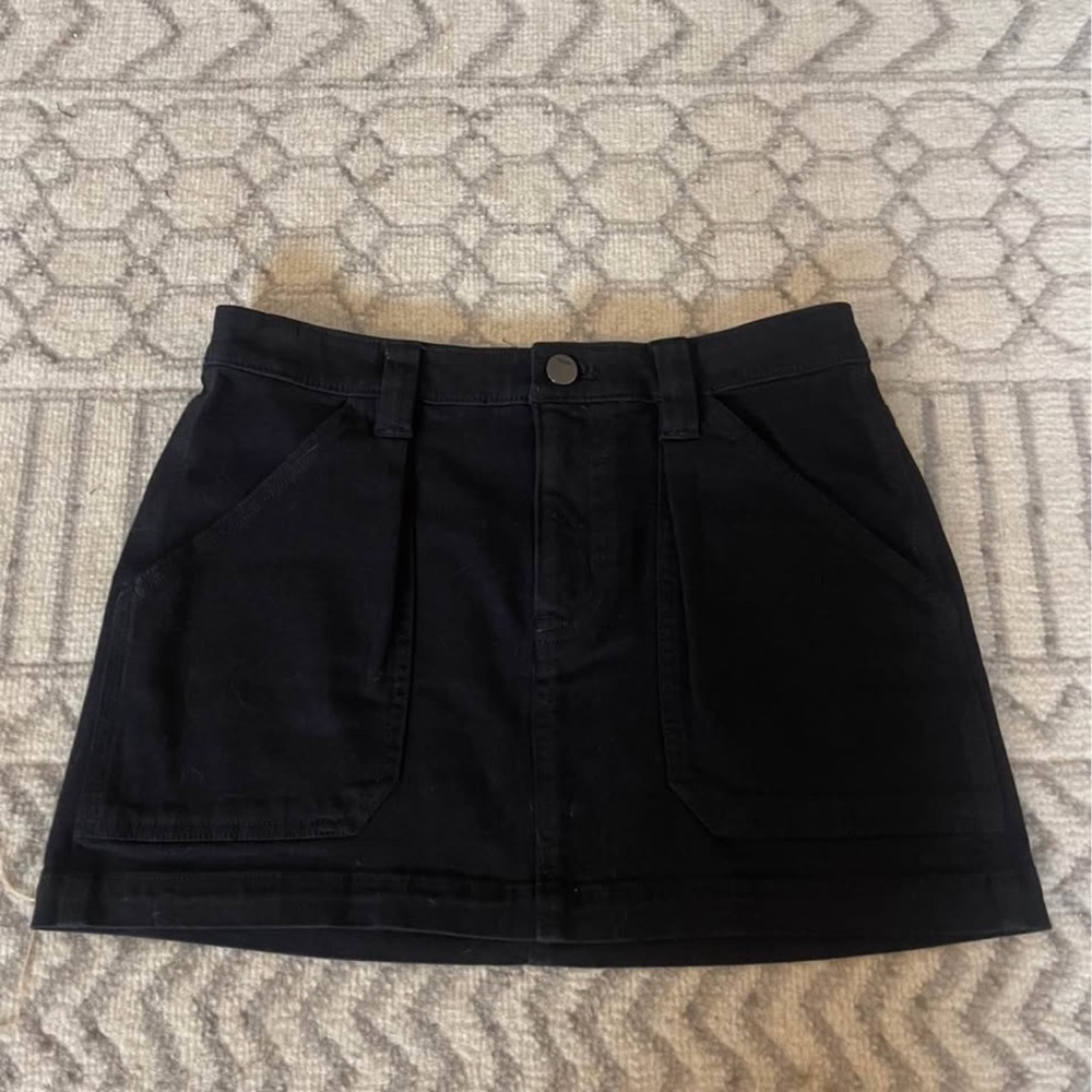 TNA Black Denim Mini Skirt